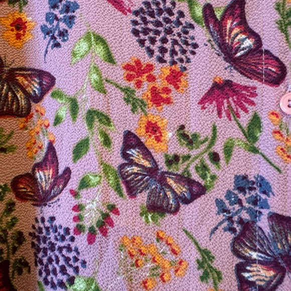 Coral Bay button down long fancy sleeves BUTTERFLY design size XL - Picture 3 of 9